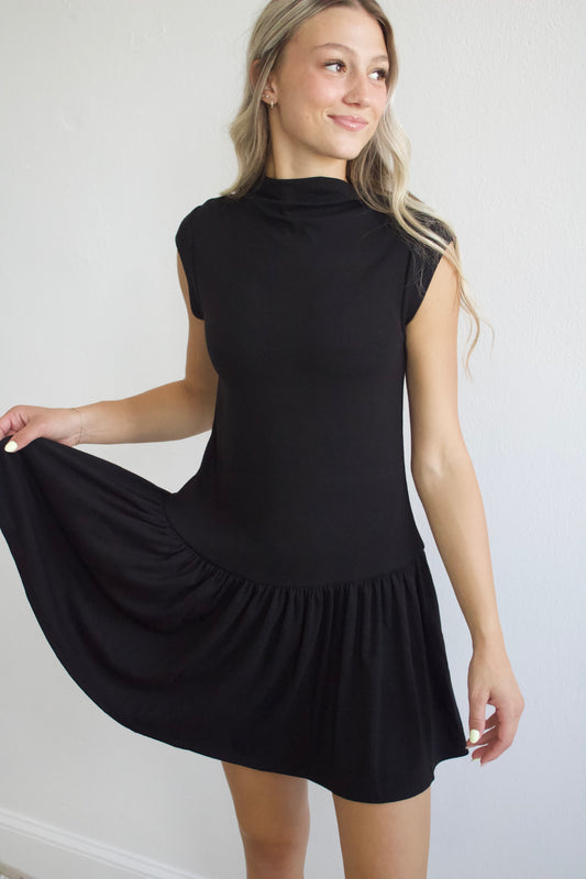 Mock Neck Mini - Black