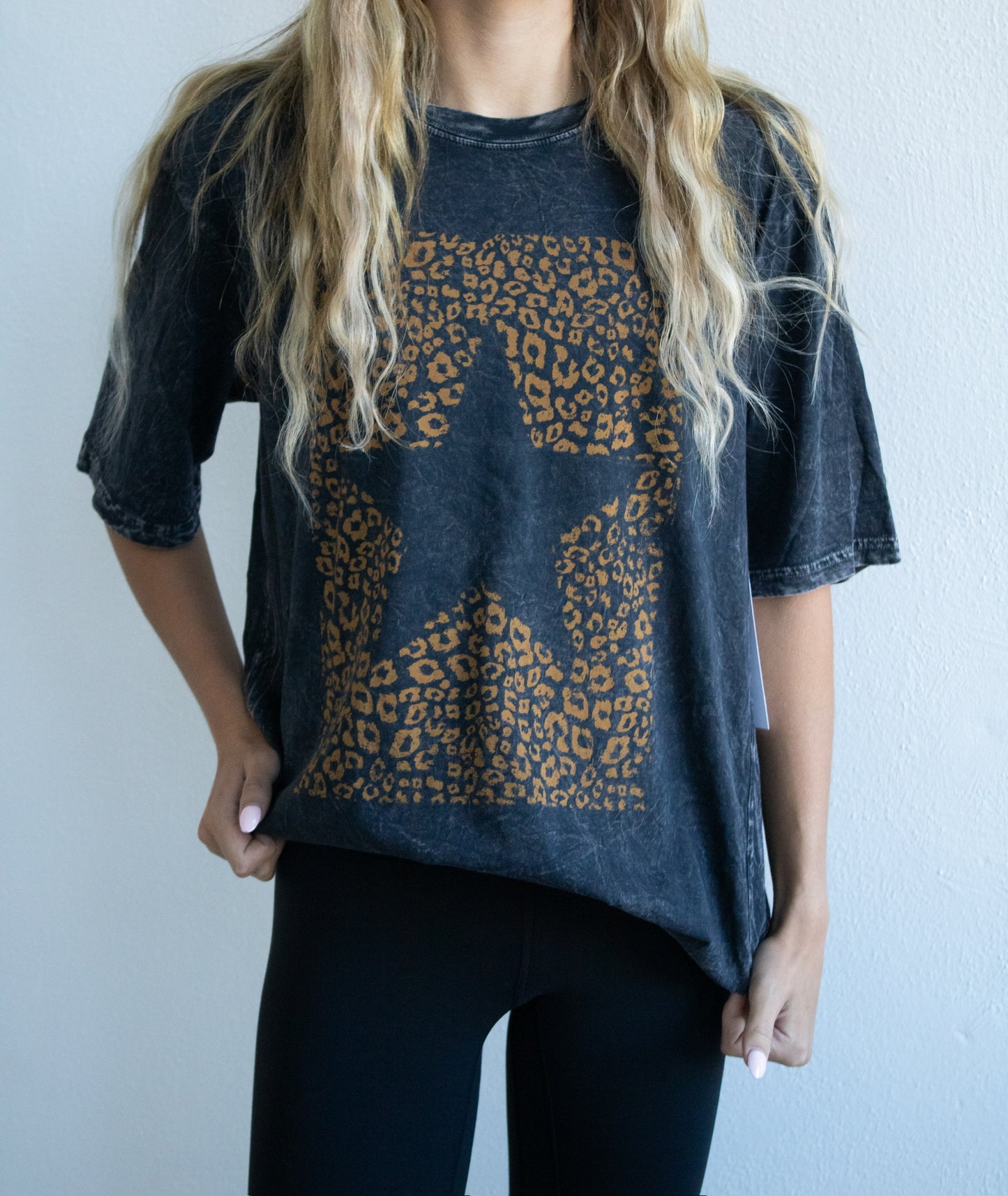 Star Leopard Graphic Oversized Tee