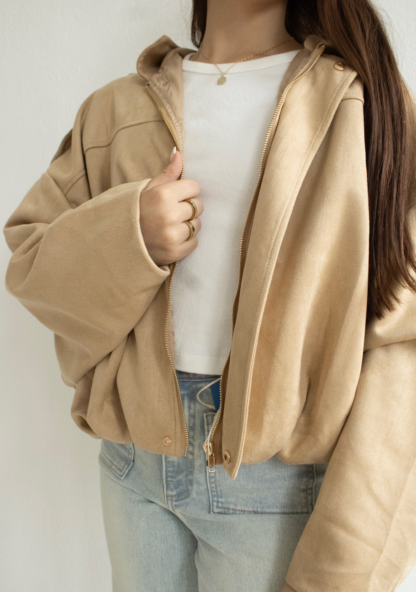 Suede Notch Collar Jacket