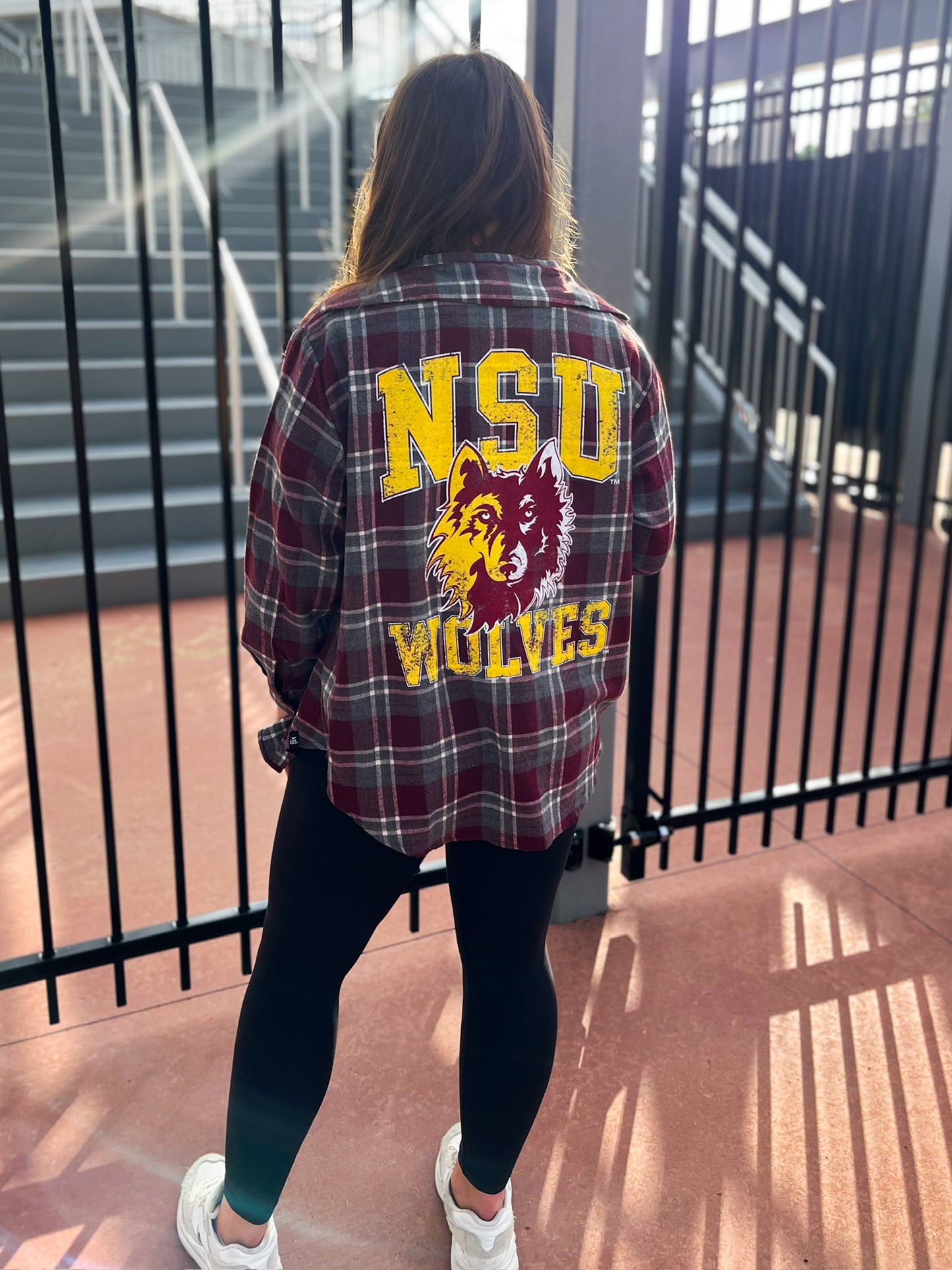 NSU Meyer Plaid - Maroon/Grey/White