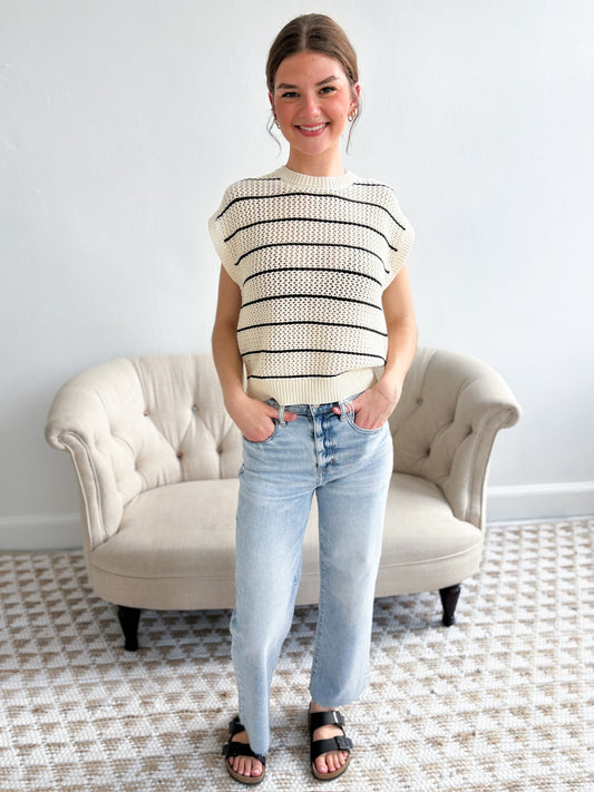 Ines Striped Sweater - Sea Salt