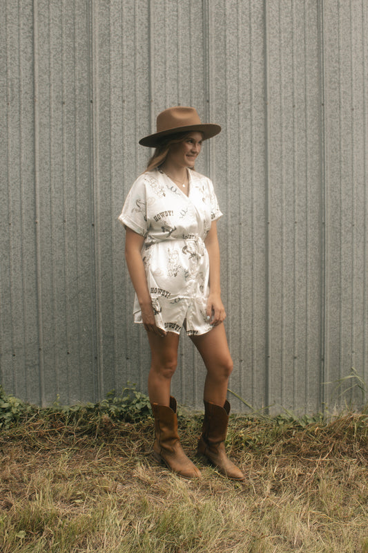Cowgirl Satin Shirt Dress