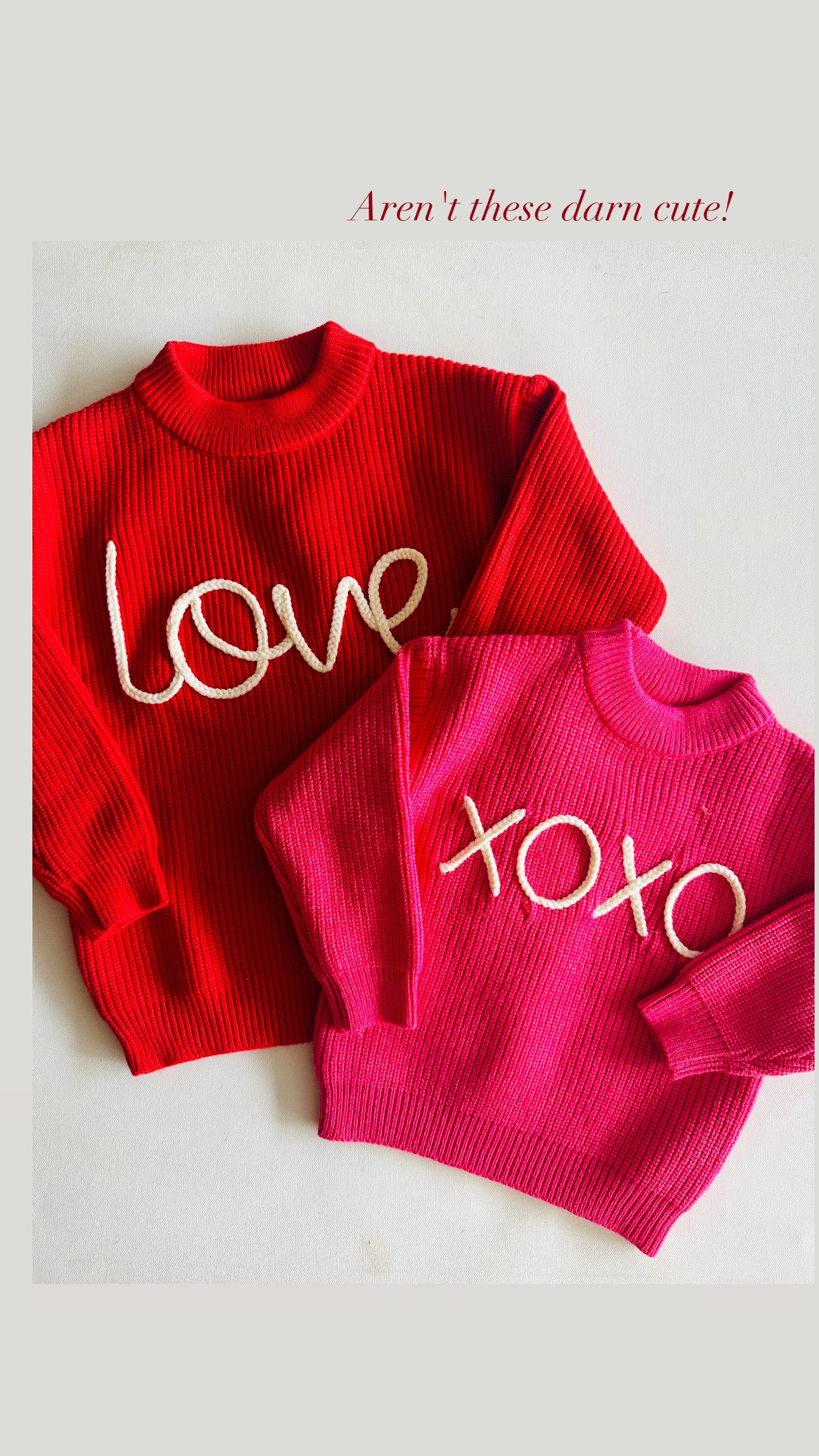 Love Embroidered Chunky Sweater