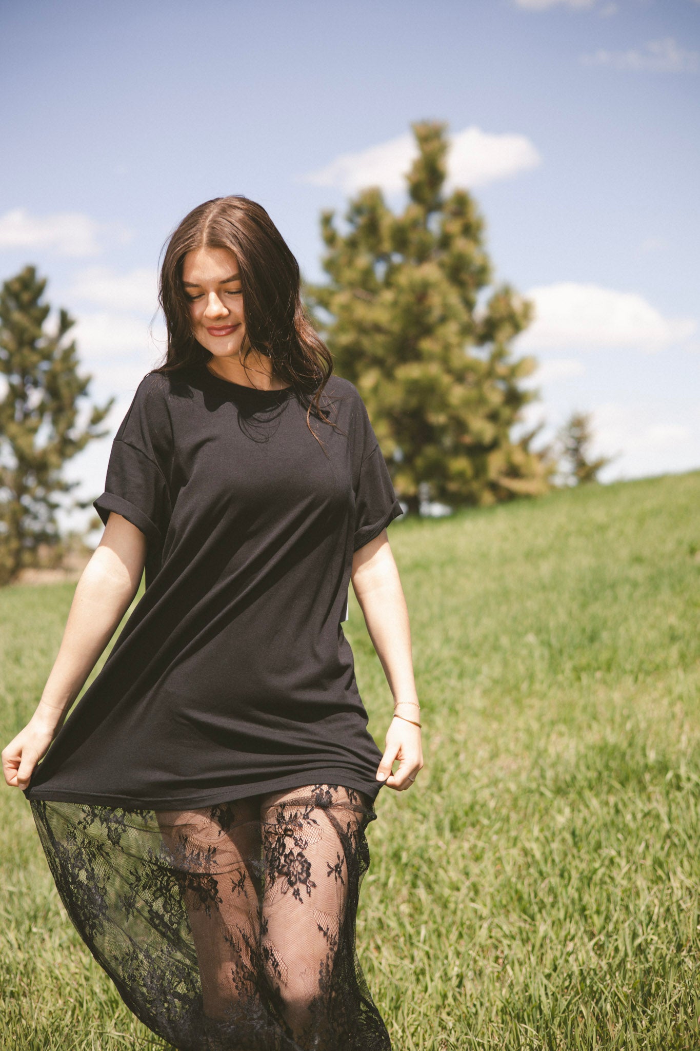 Black Floral Lace Maxi Dress