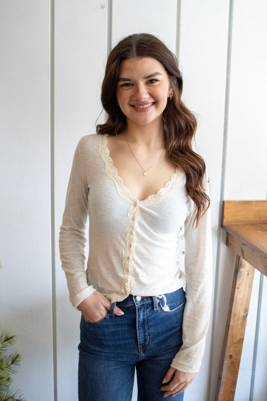 Big Love Cardi - Oatmeal Heather