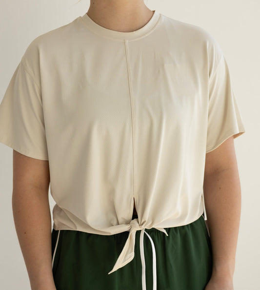All-Sport Tie-Front SS Shirt - Ivory