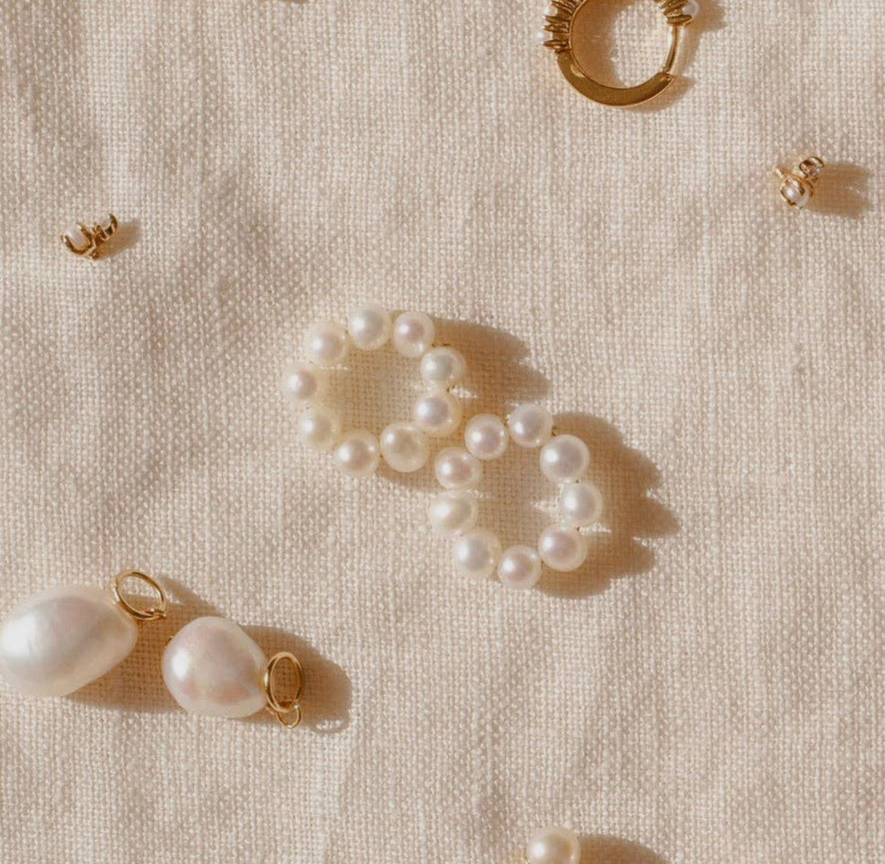Add-On Pearl Halo Hooplets - Gold Vermeil