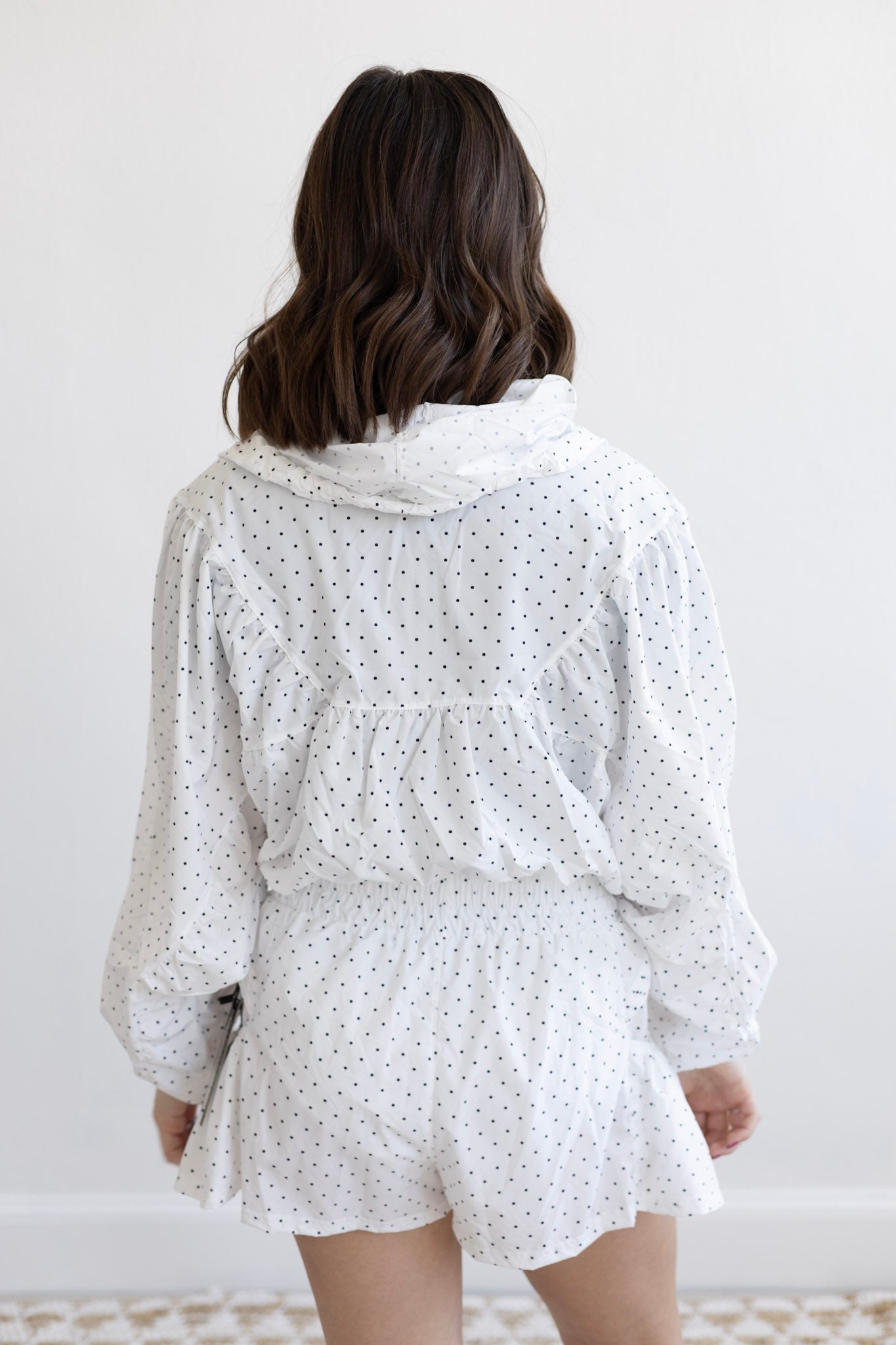 White Polka Dot Lightweight Jacket
