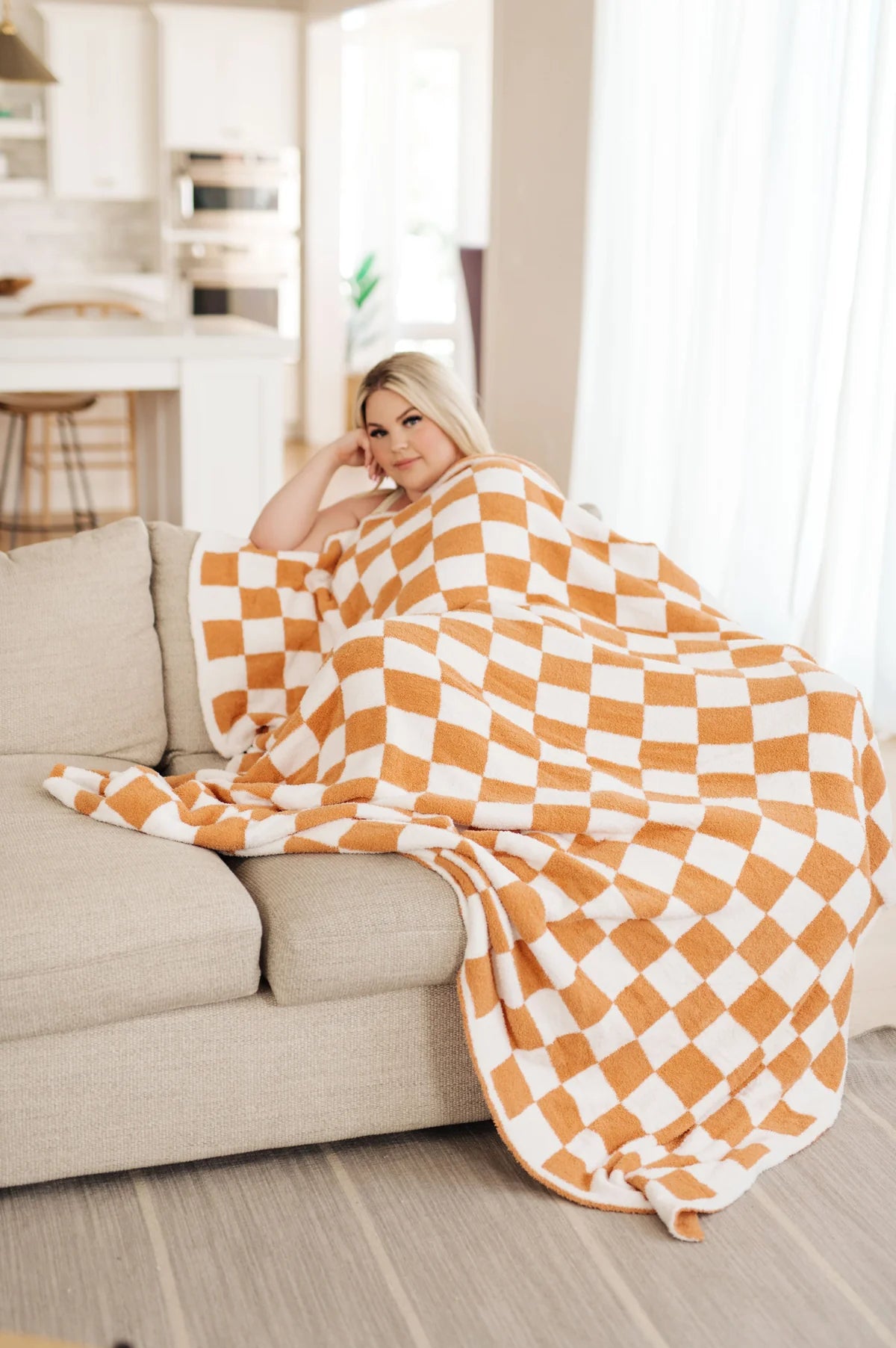Penny Blanket Single Cuddle Size - Copper Check