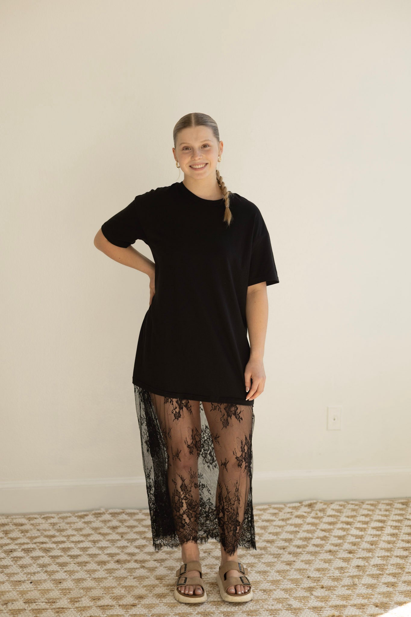 Black Floral Lace Maxi Dress
