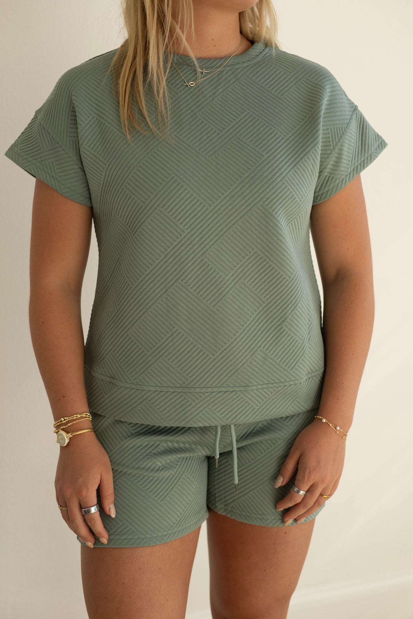 Mineral Blue Textured Short Set
