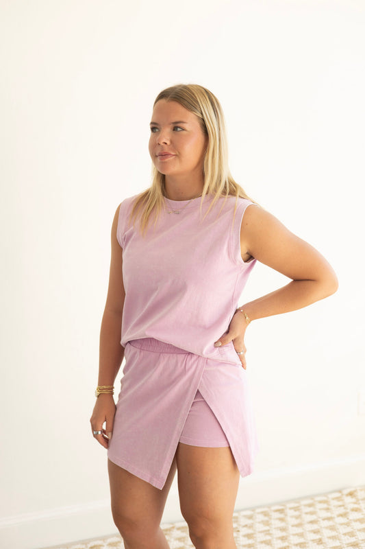 Purple Mineral Wash Tank/Skirt Set