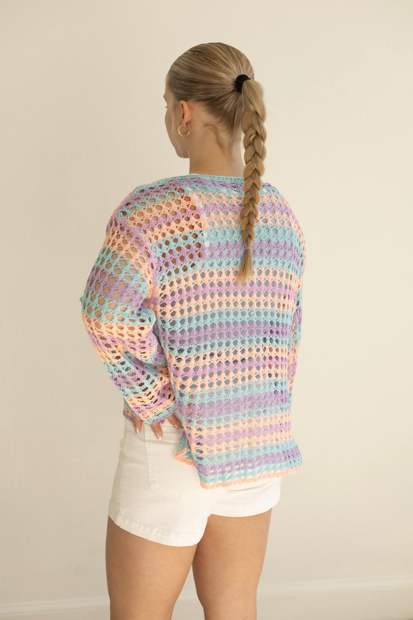 Purple Multi Stripe Knit Sweater