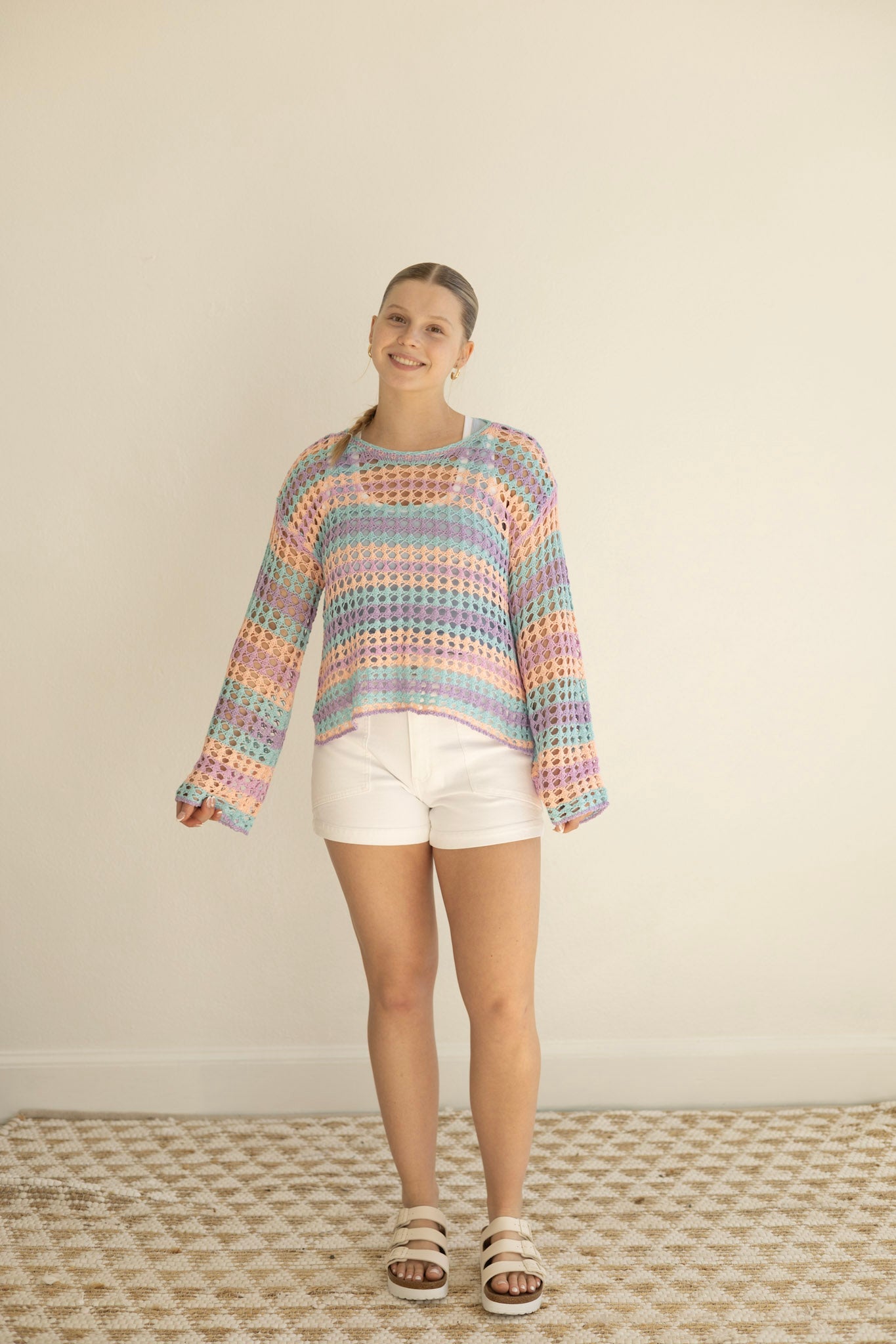 Purple Multi Stripe Knit Sweater