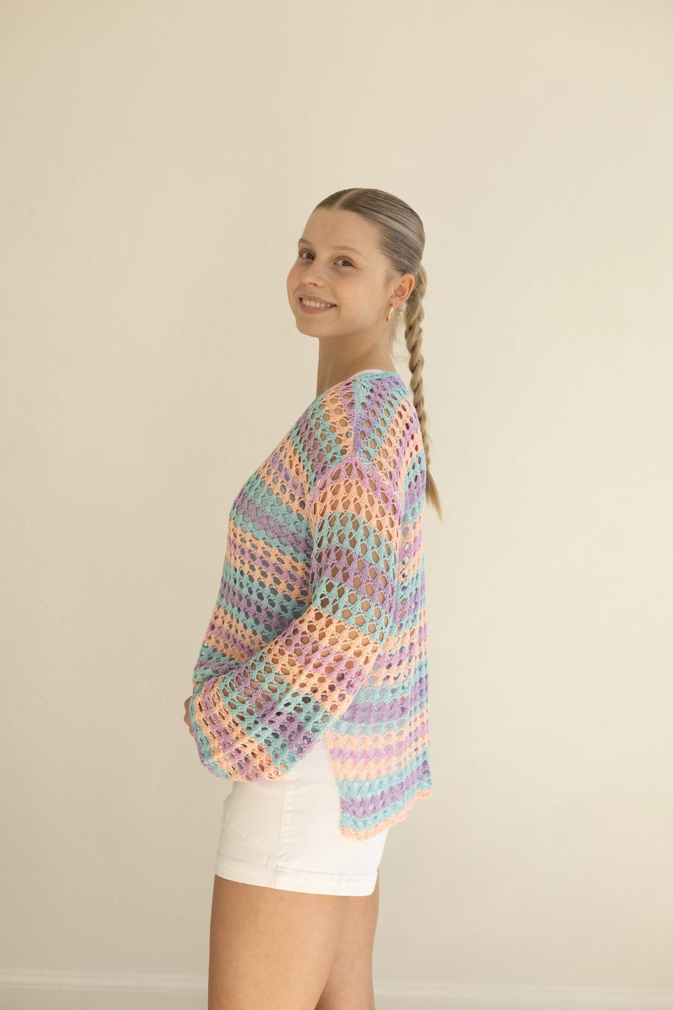 Purple Multi Stripe Knit Sweater