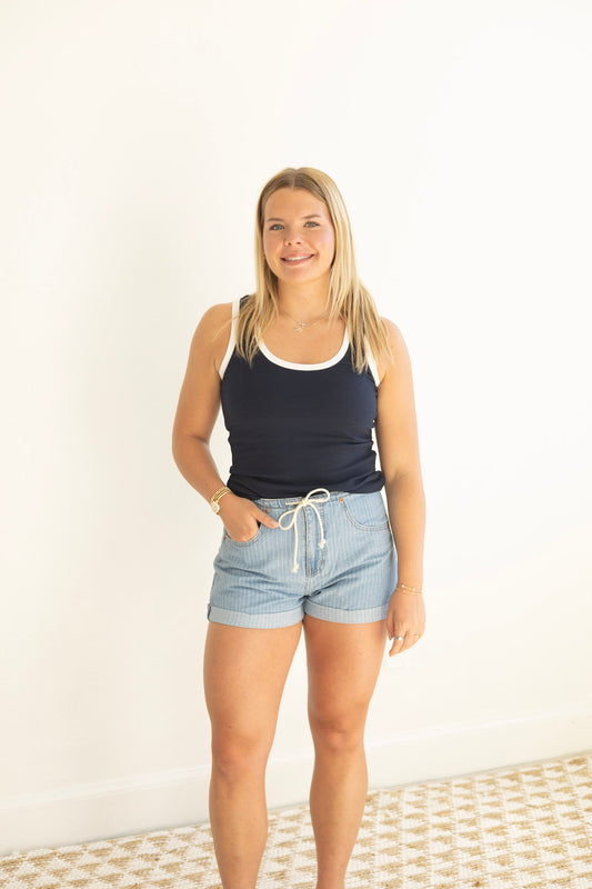 Sirena Colorblocked Rib Tank - Eclipse