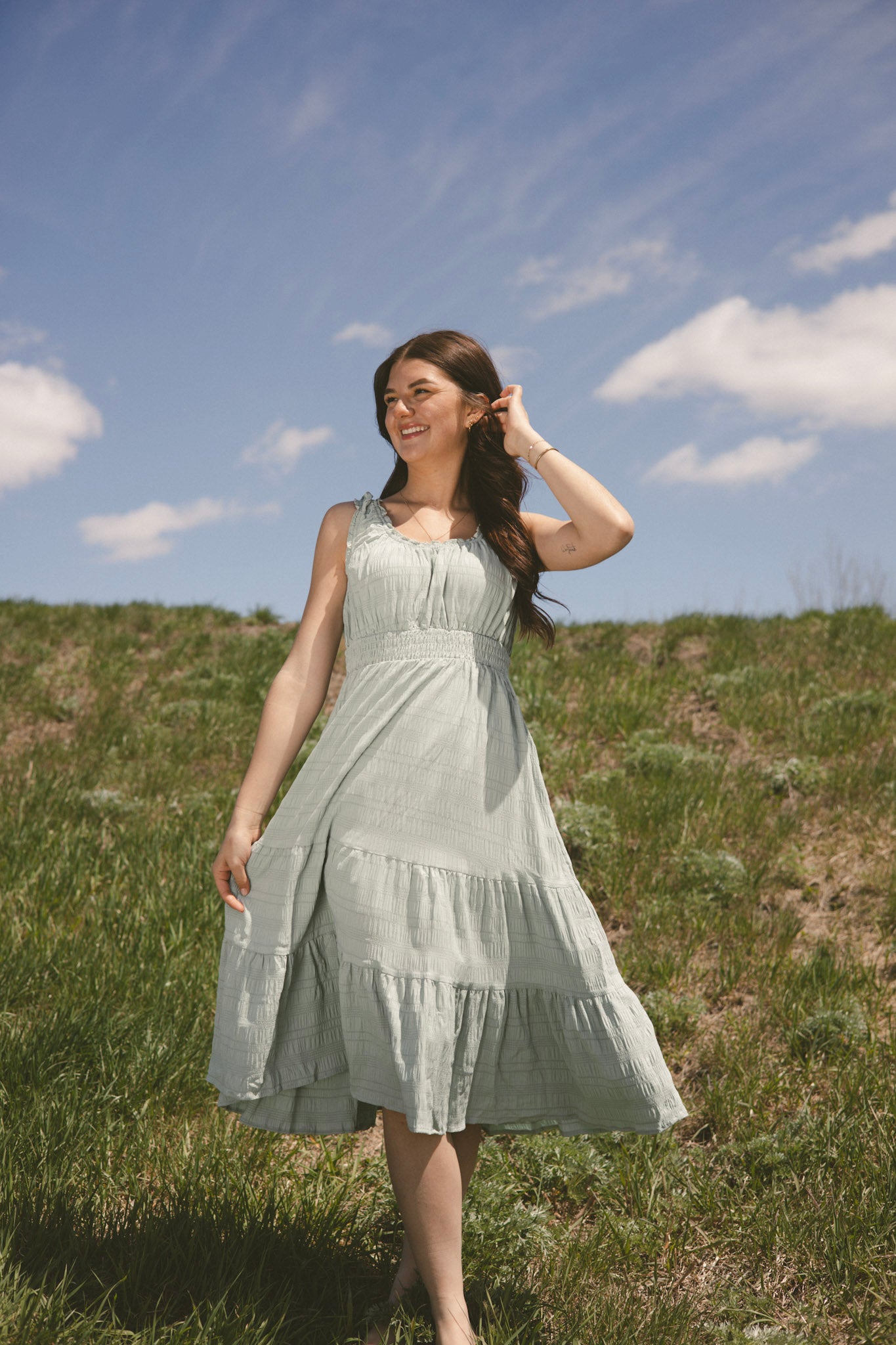 Sage Sleeveless Midi Dress