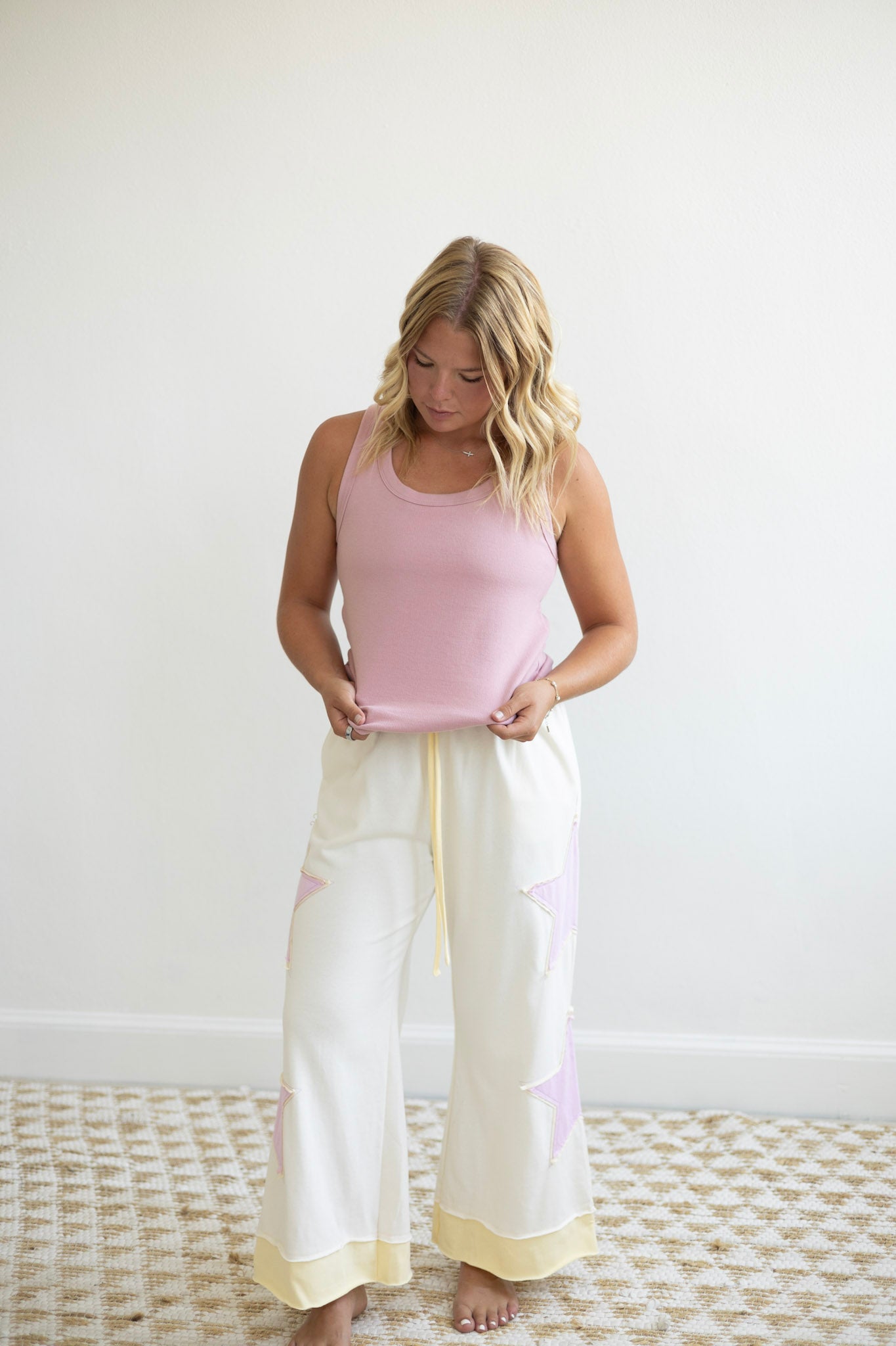 Star Patchwork Drawstring Pants