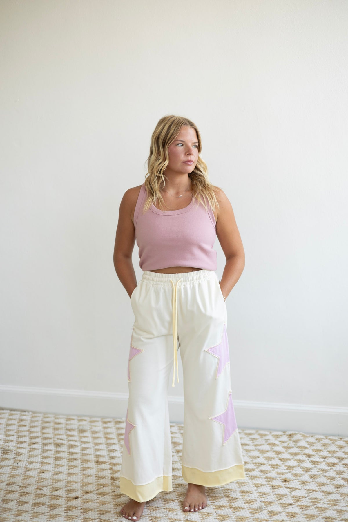 Star Patchwork Drawstring Pants