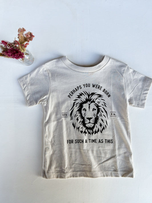 Esther Lion Graphic Kids Tee - Stone