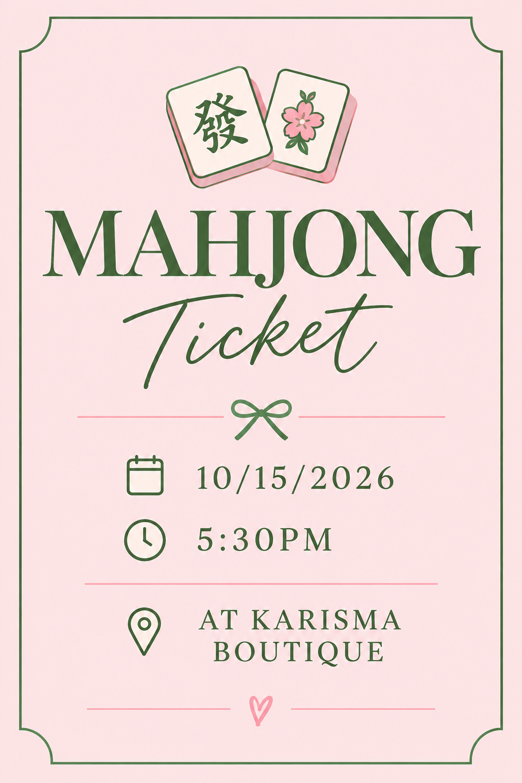 🀄️Mahjong Ticket (530pm)🀄️
