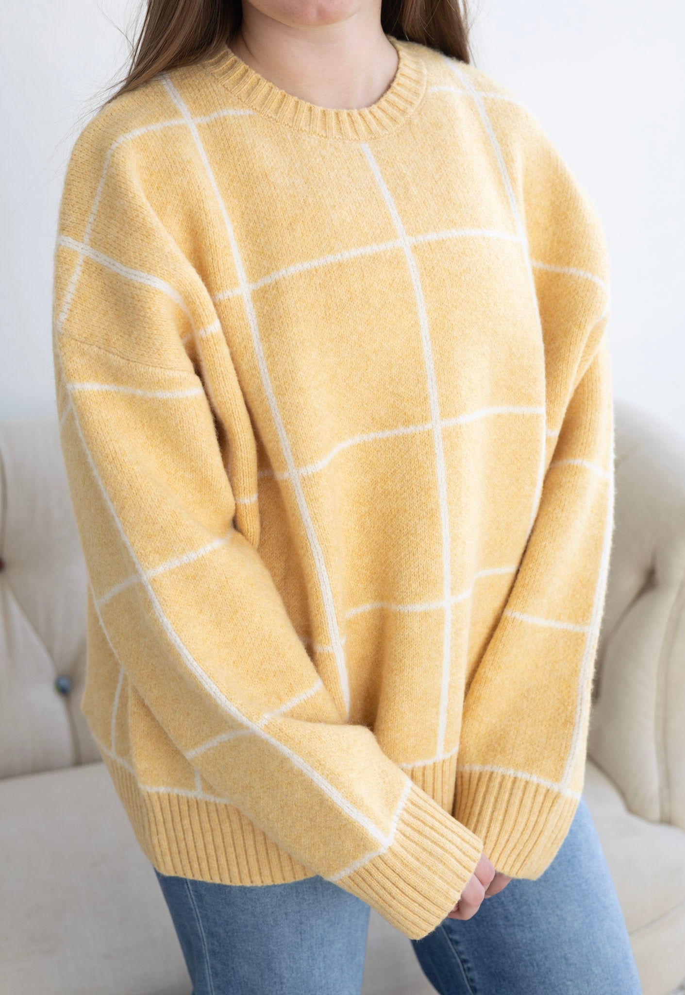 Marigold Checkered Knit Sweater