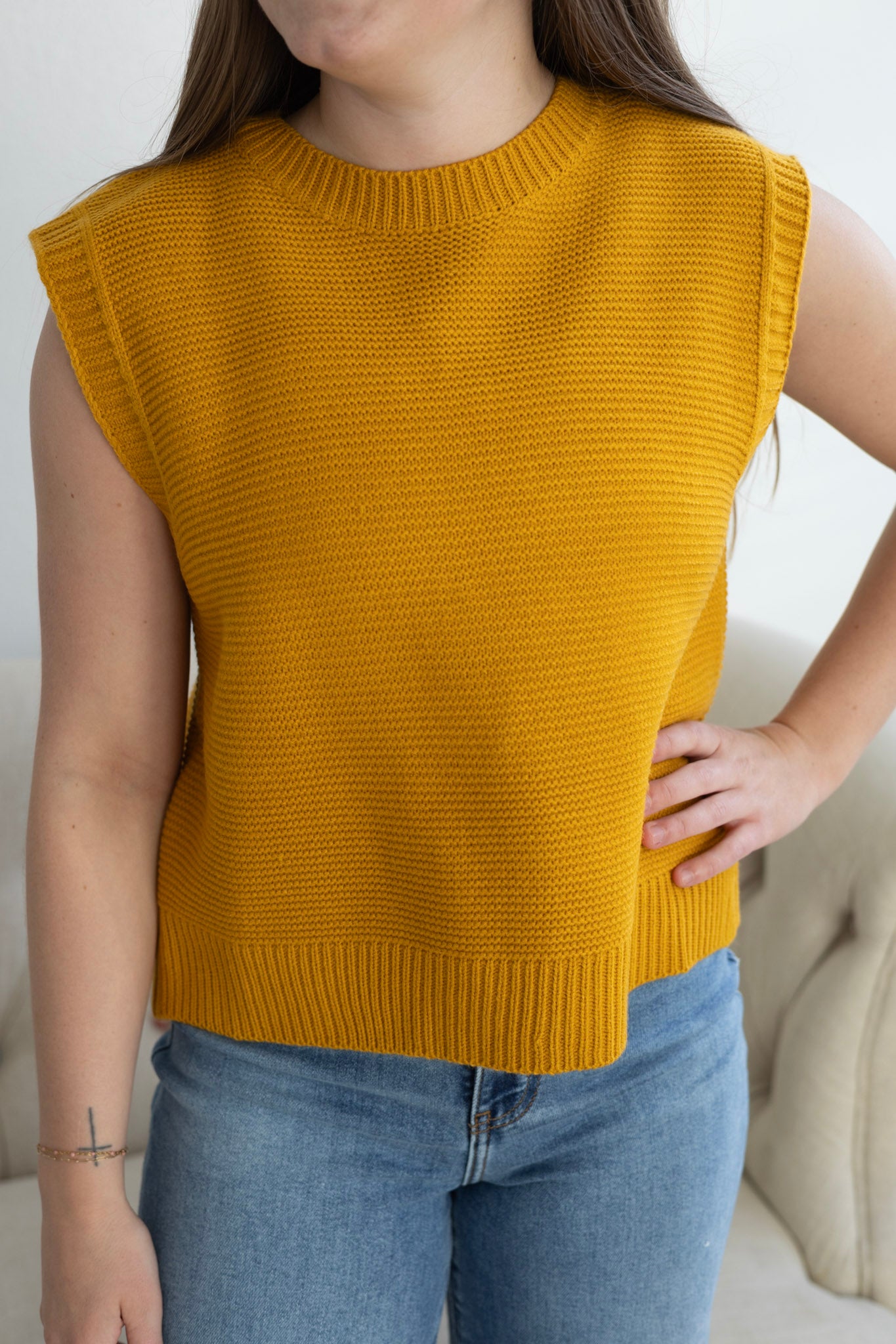 Mustard Knit Top