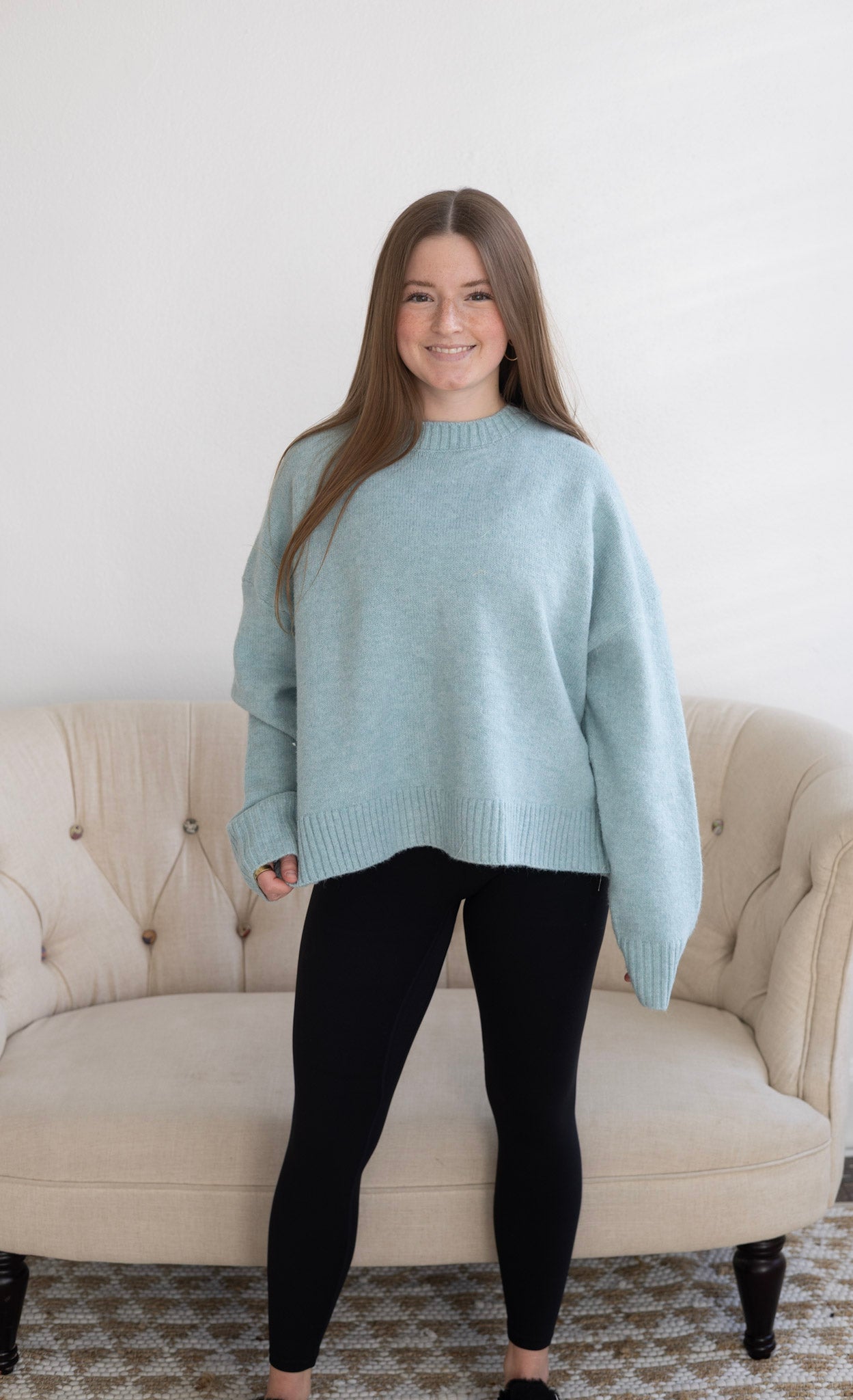 Blue Tie-Back Sweater