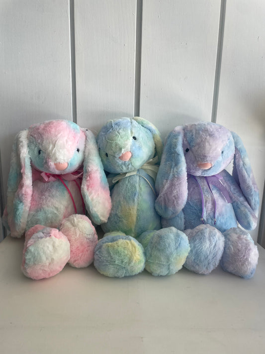 Tie-Dye Plush Bunny - XL Blue