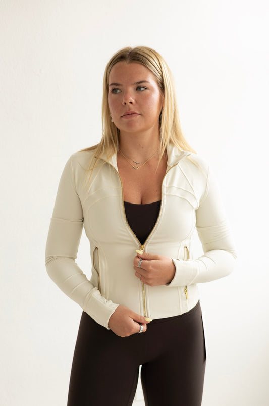 Define Cropped Jacket *Nulu - Ivory/Gold