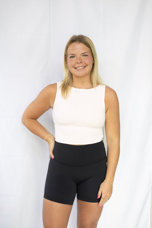 Nulu Twist-Back Tank Top - Pink Pearl/Walnut Crunch
