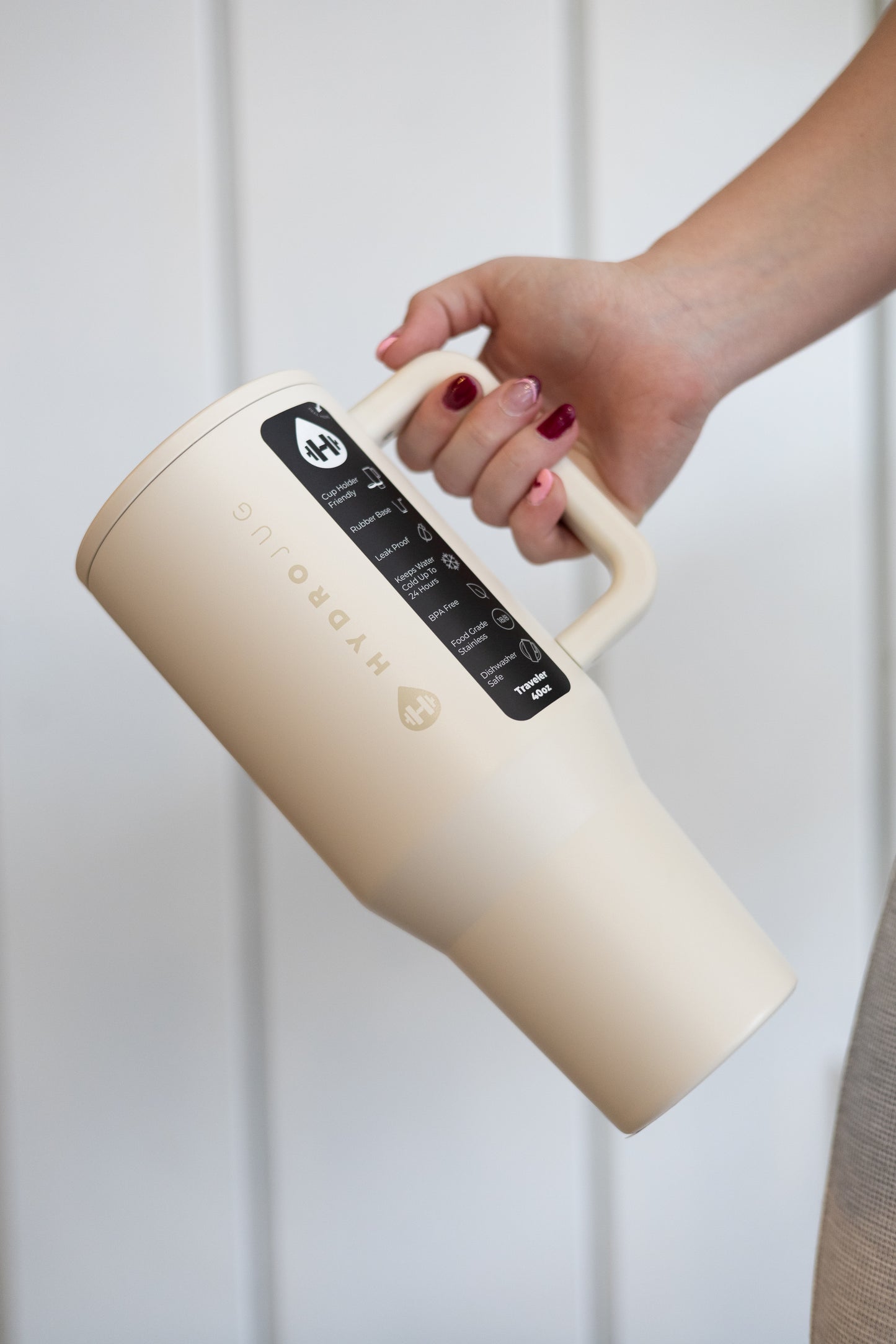Cream HydroJug 40oz Traveler