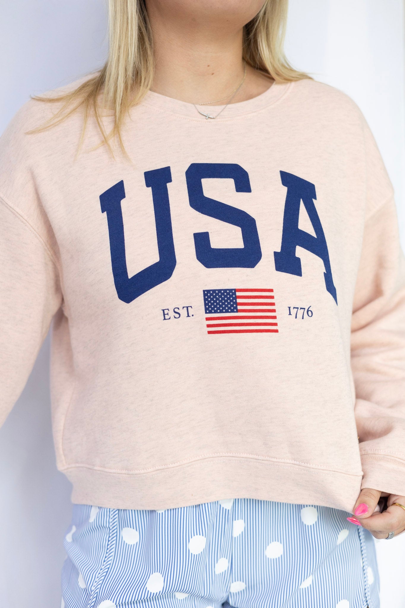 USA EST.1776 Sweatshirt - Rose
