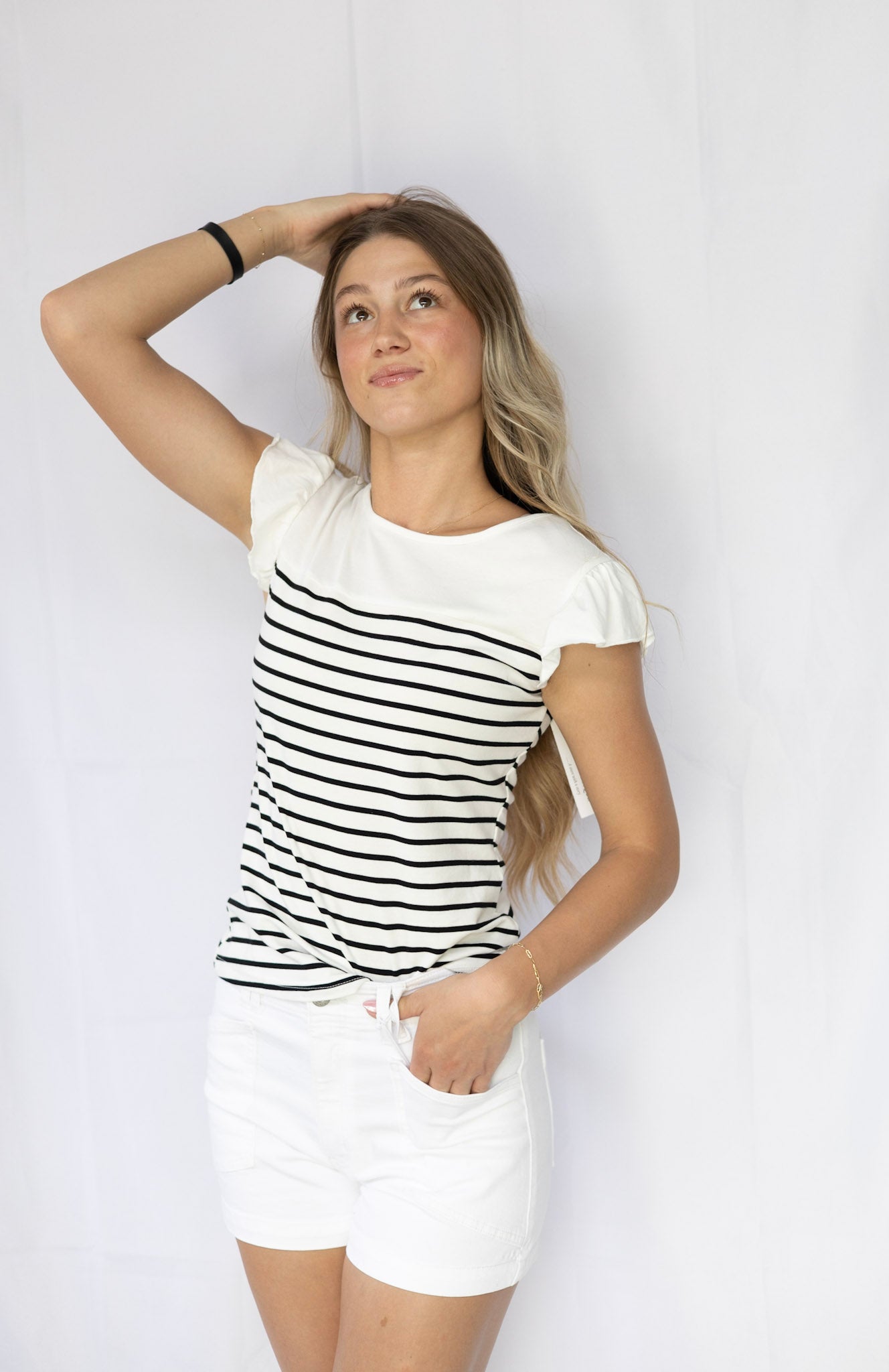 Striped Knot Back Tank Top