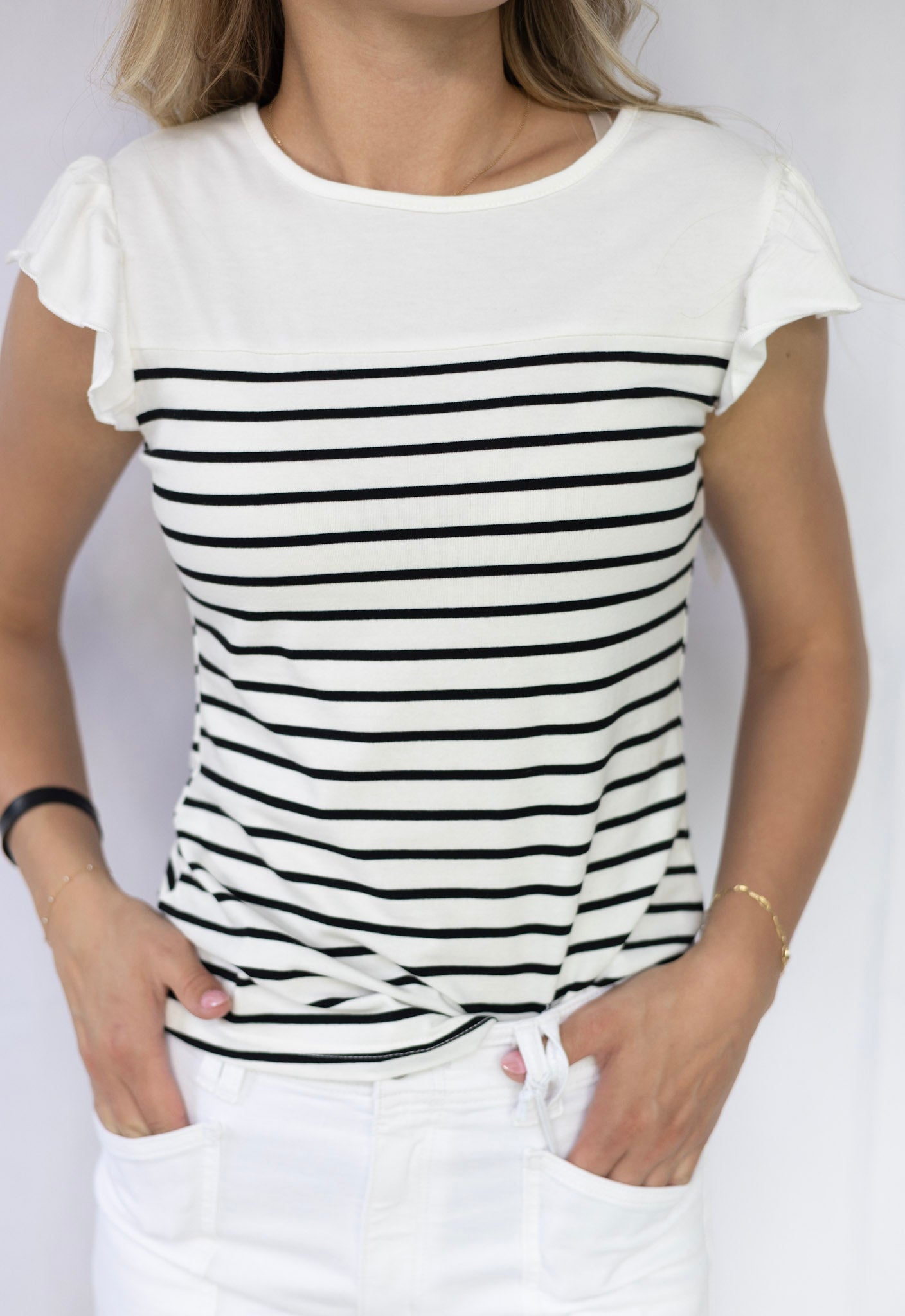 Striped Knot Back Tank Top