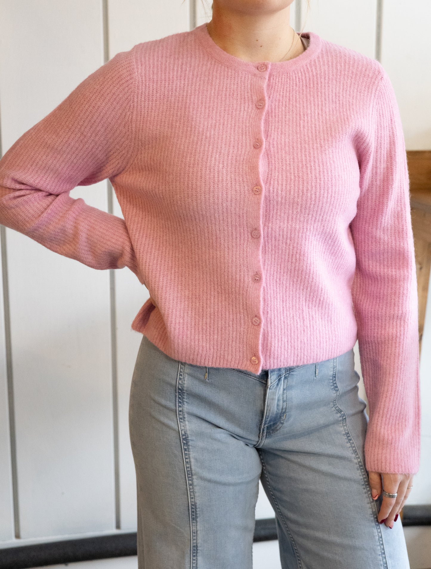 Medina Rib Cardigan - Pink Crush