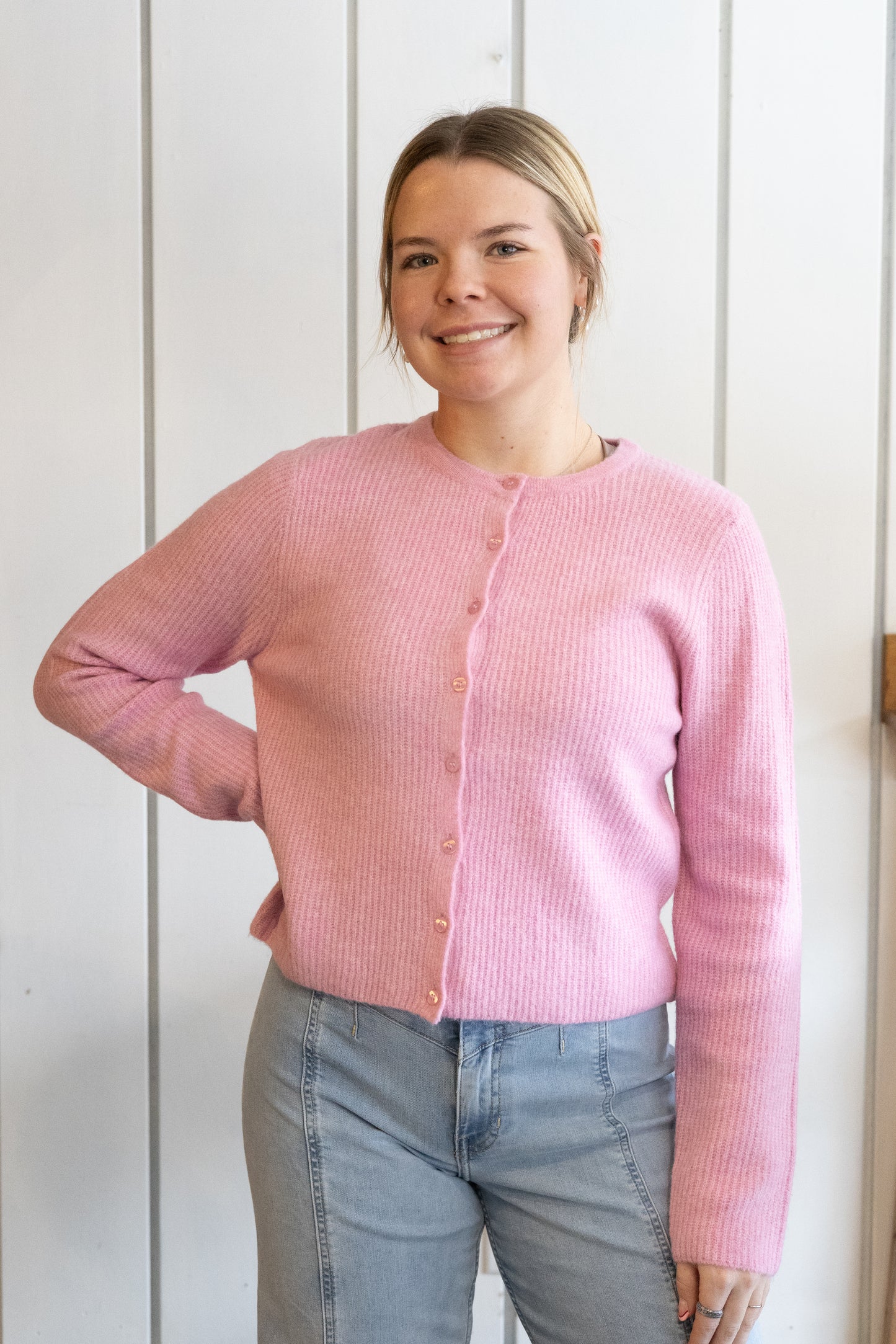 Medina Rib Cardigan - Pink Crush