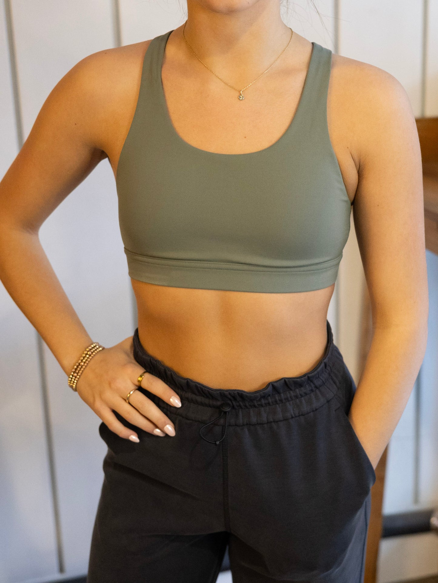 Wunder Train Mesh Bra - Willow Leaf