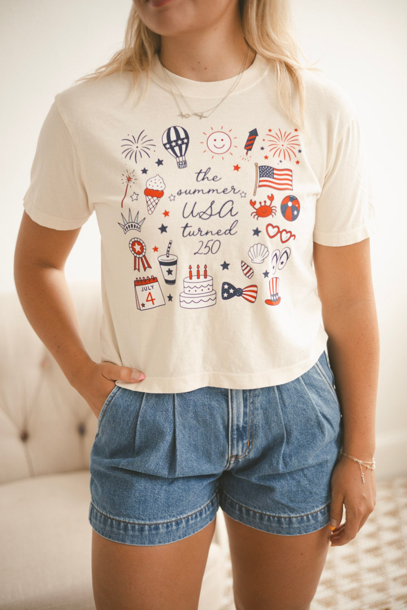 The Summer USA Turned 250 Tee - Cream