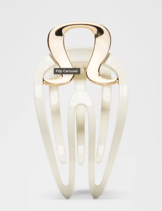 Yoga Claw Hair Clip - Coconut Ivory/Gold