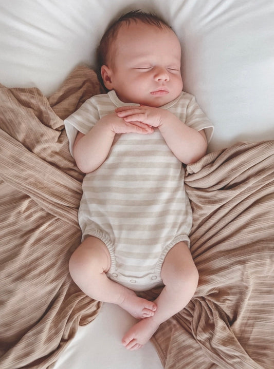 Sage Stripe Organic T-Shirt Bubble