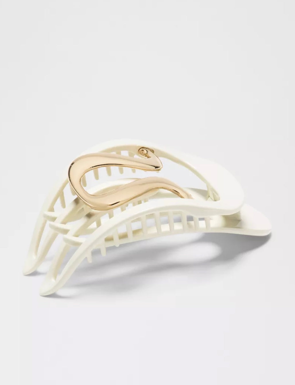 Yoga Claw Hair Clip - Coconut Ivory/Gold