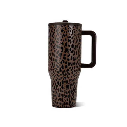 Brown Leopard HydroJug 40oz Traveler Tumbler
