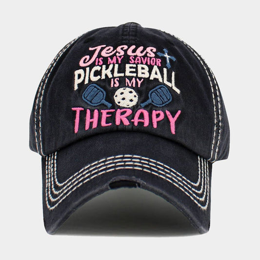 JESUS is My Savior PICKLEBALL Therapy Hat - Black