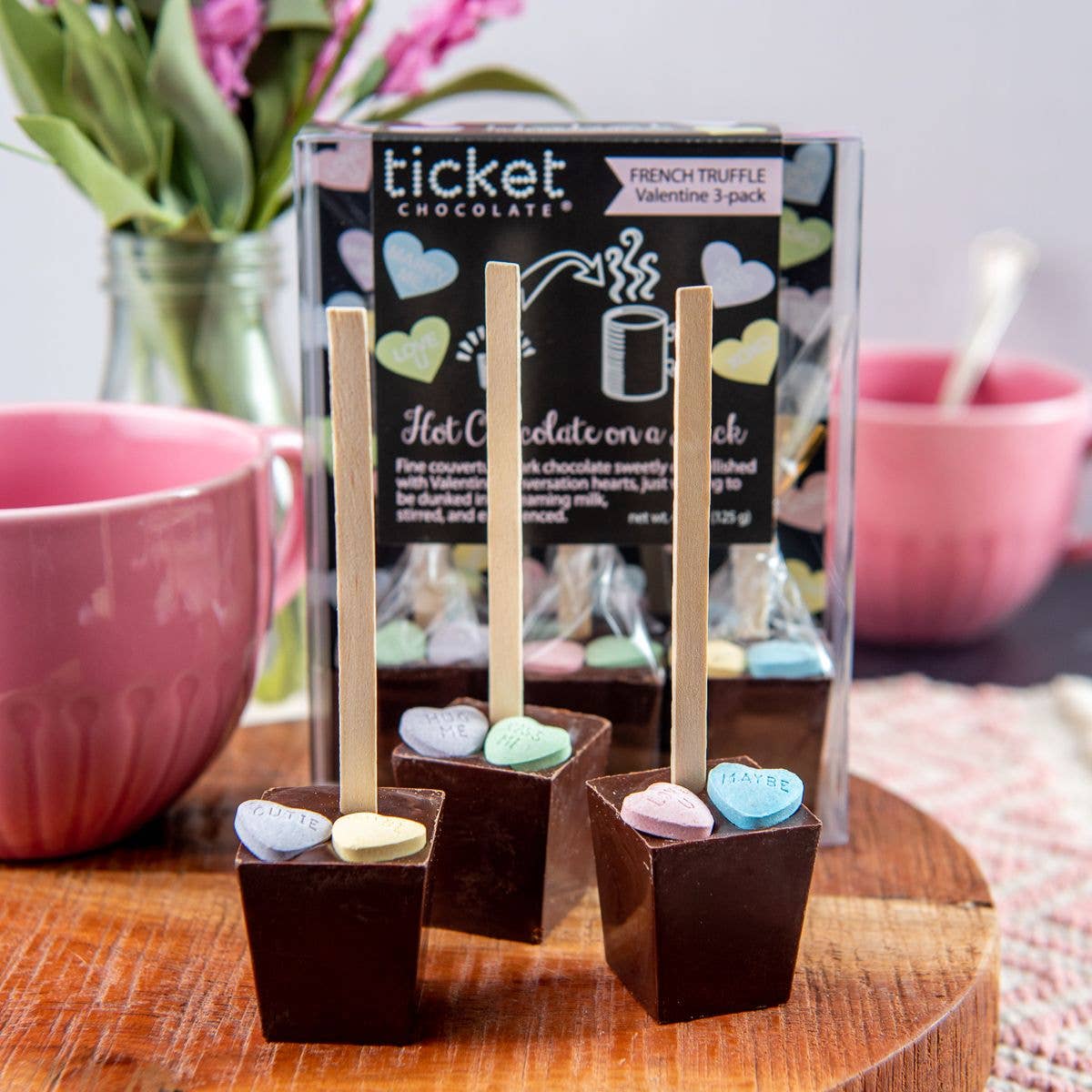 Valentine's Hot Chocolate on a Stick 3-pack - Belgian Milk