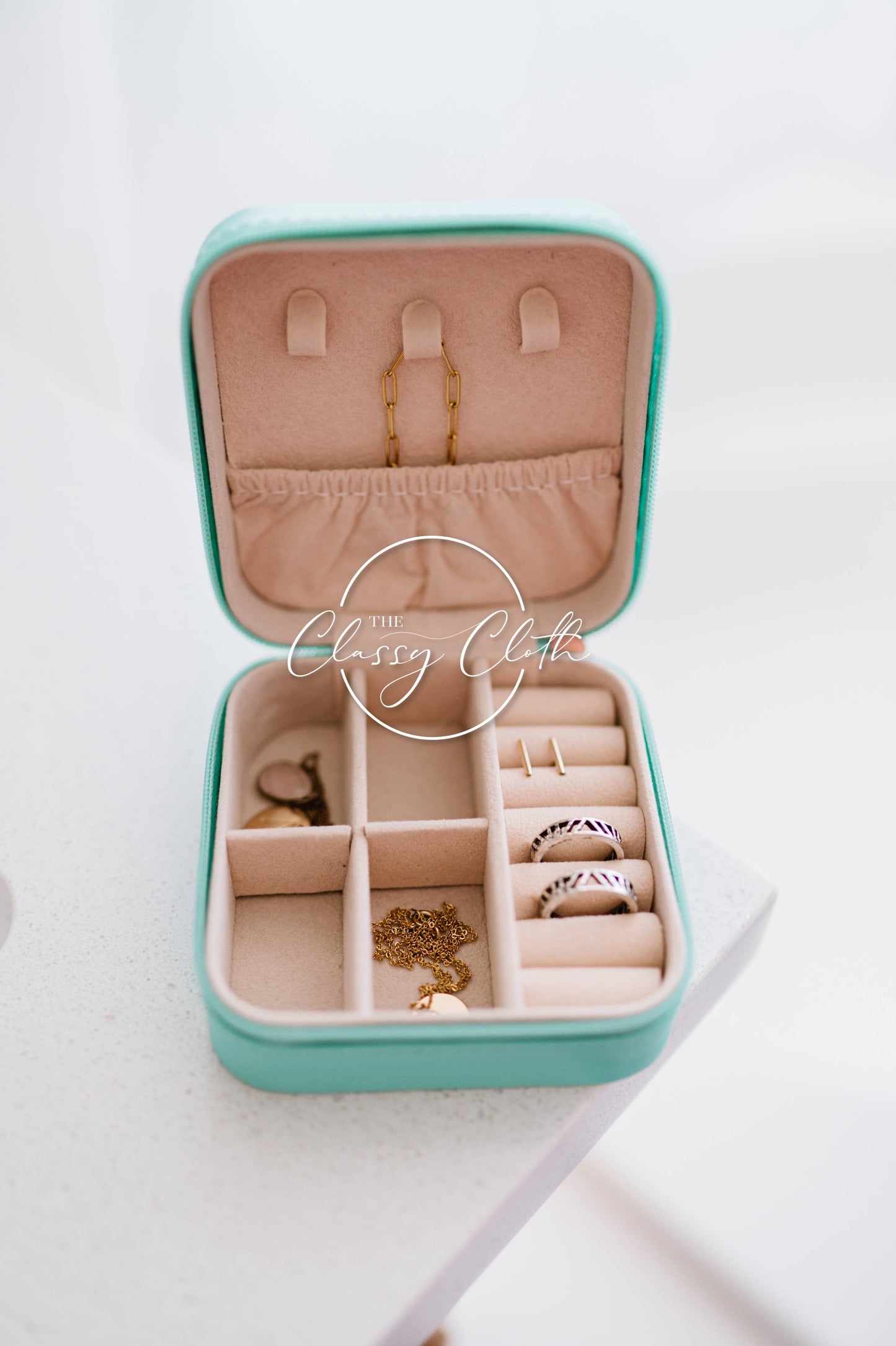 Mini Jewelry Case - Aqua