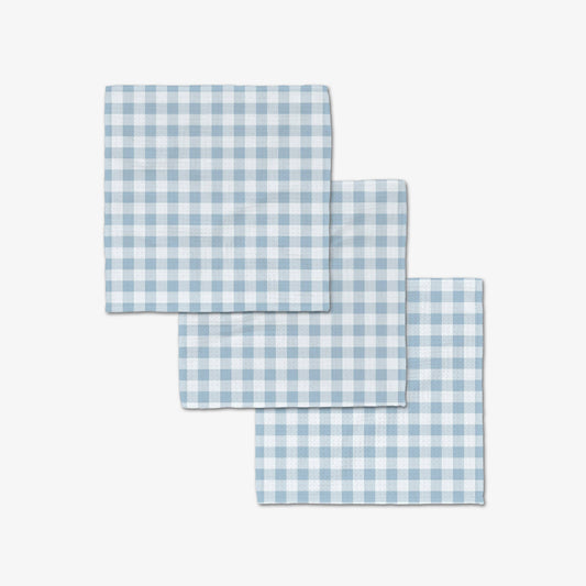 Blue Gingham Luxe Washcloth Set