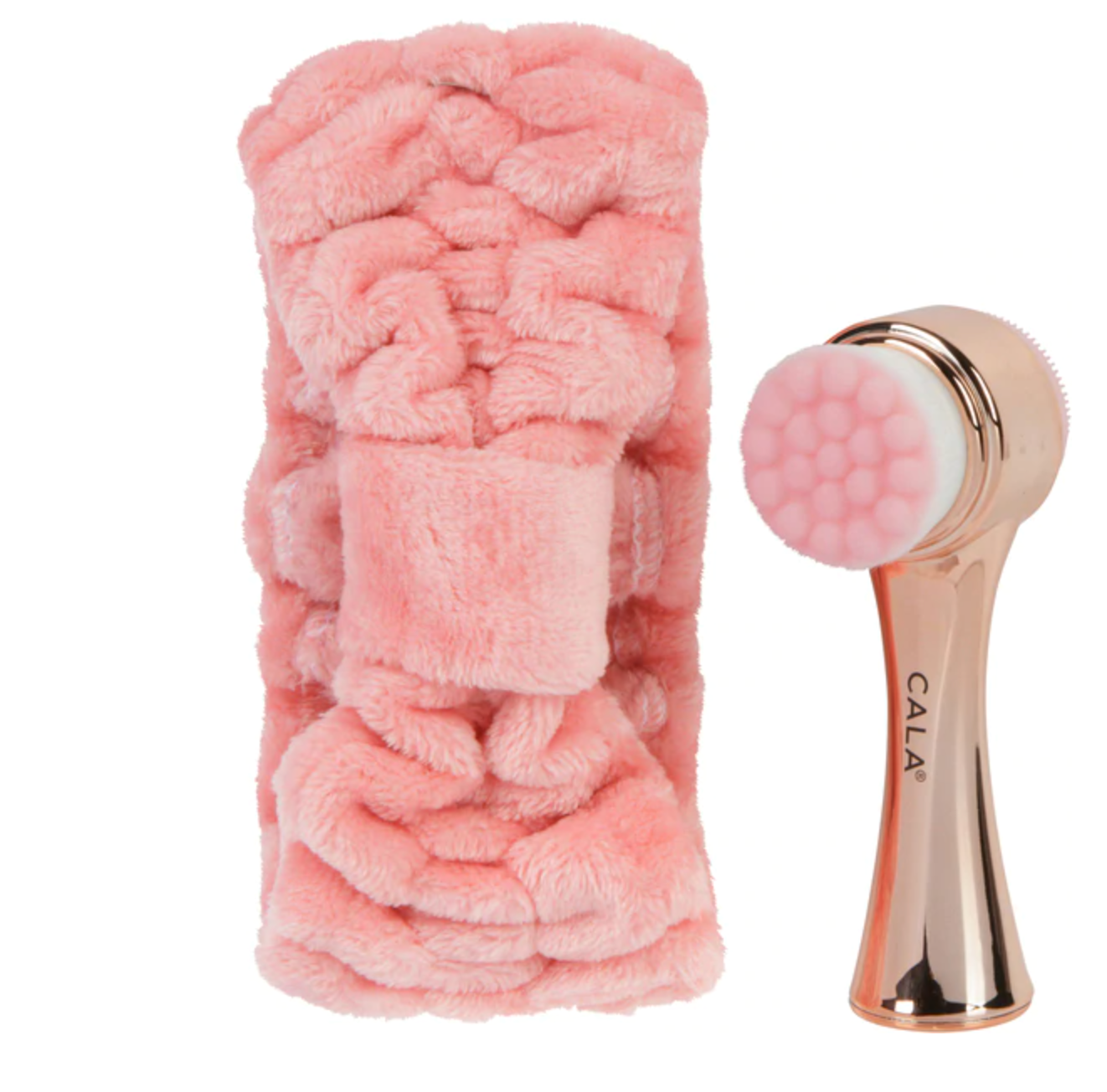 Goal to Glow Dual Action Facial Brush & Headband Set: Rose Gold