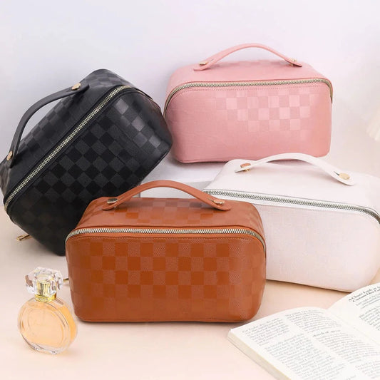 Checkered Cosmetic Bag