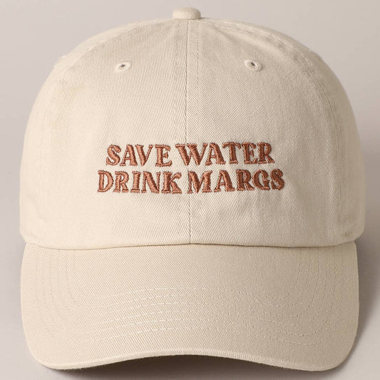 Save Water Drink Margs Baseball Cap - Putty